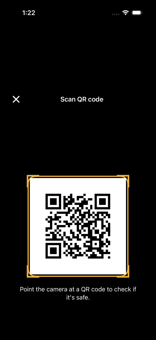 Scam Sentinel's QR code scanner: point your camera at a QR code and we'll check where it really goes before you open it.